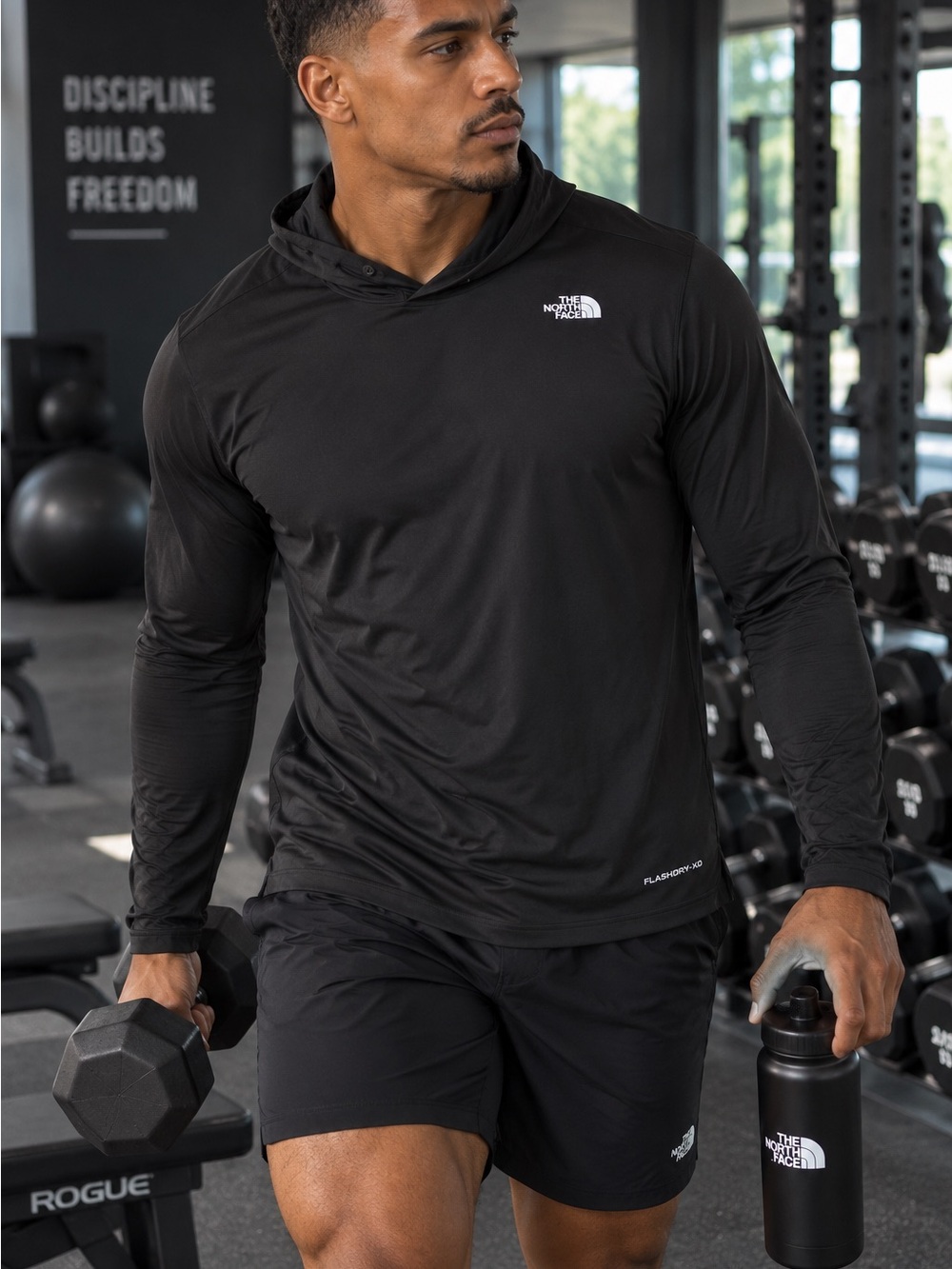 The North Face Black Hooded Performance Long Sleeve Training Top
